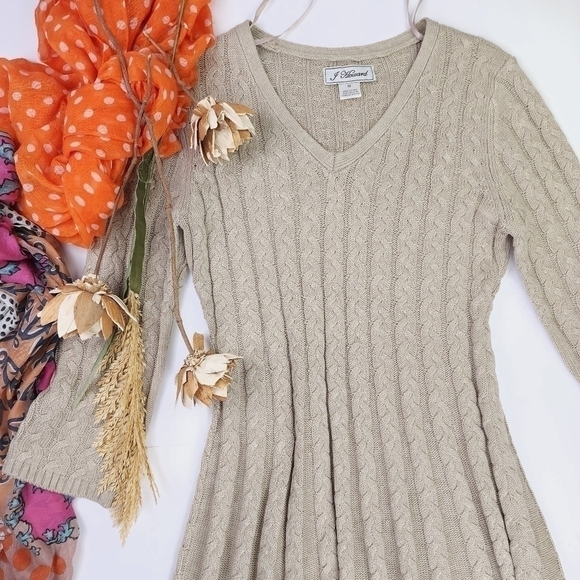 J. Howard Tan Knit  Sweater  Dress Sz M - Picture 3 of 9
